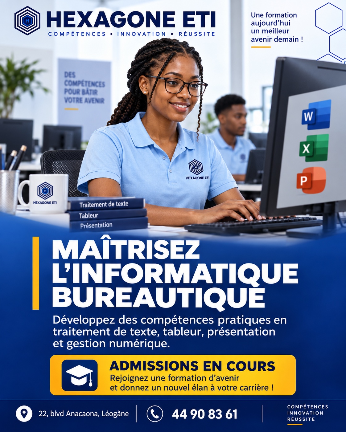 Affiche officielle du programme Informatique bureautique — Hexagone ETI