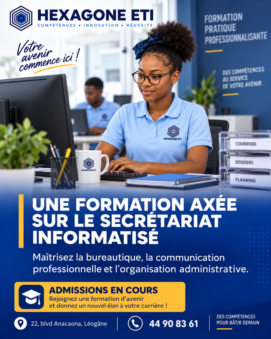 Affiche officielle du programme Secrétariat informatisé — Hexagone ETI